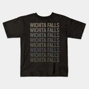 Gray Text Art Wichita Falls Kids T-Shirt